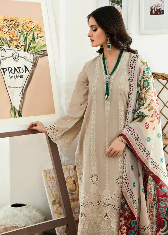 3 PIECE EMBROIDRED DHANAK SUIT -SV1016