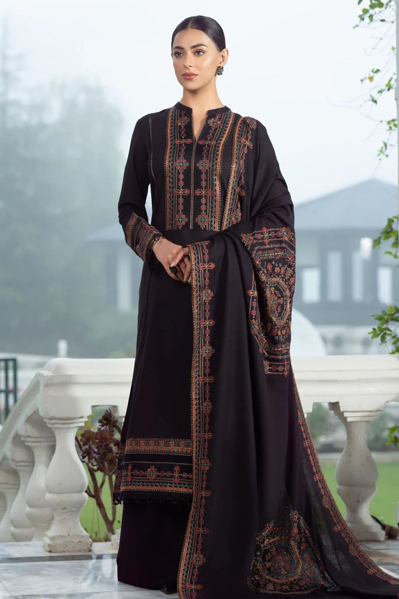 BAREEZE 3 PIECE EMBROIDRED DHANAK SUIT SV1003