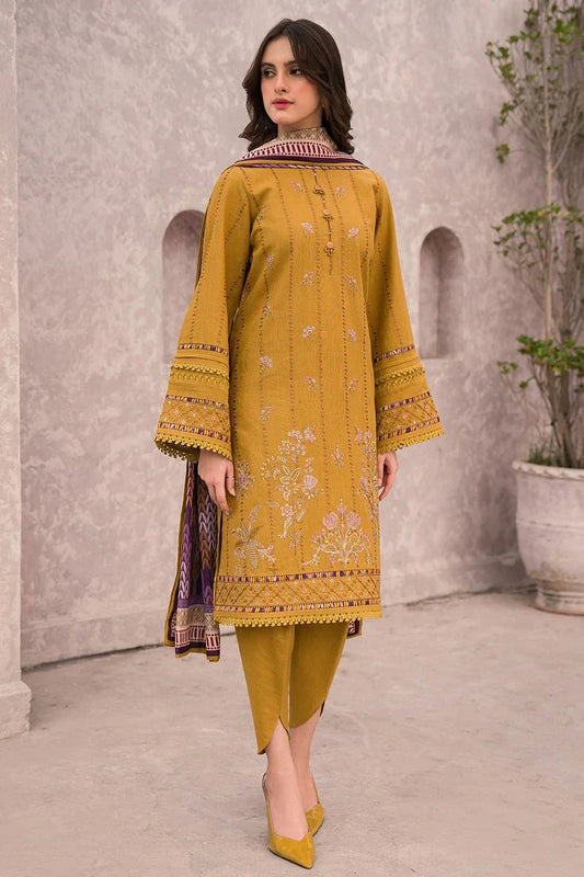 JAZMIN - 3 PIECE EMBROIDRED DHANAK SUIT  SV-1036