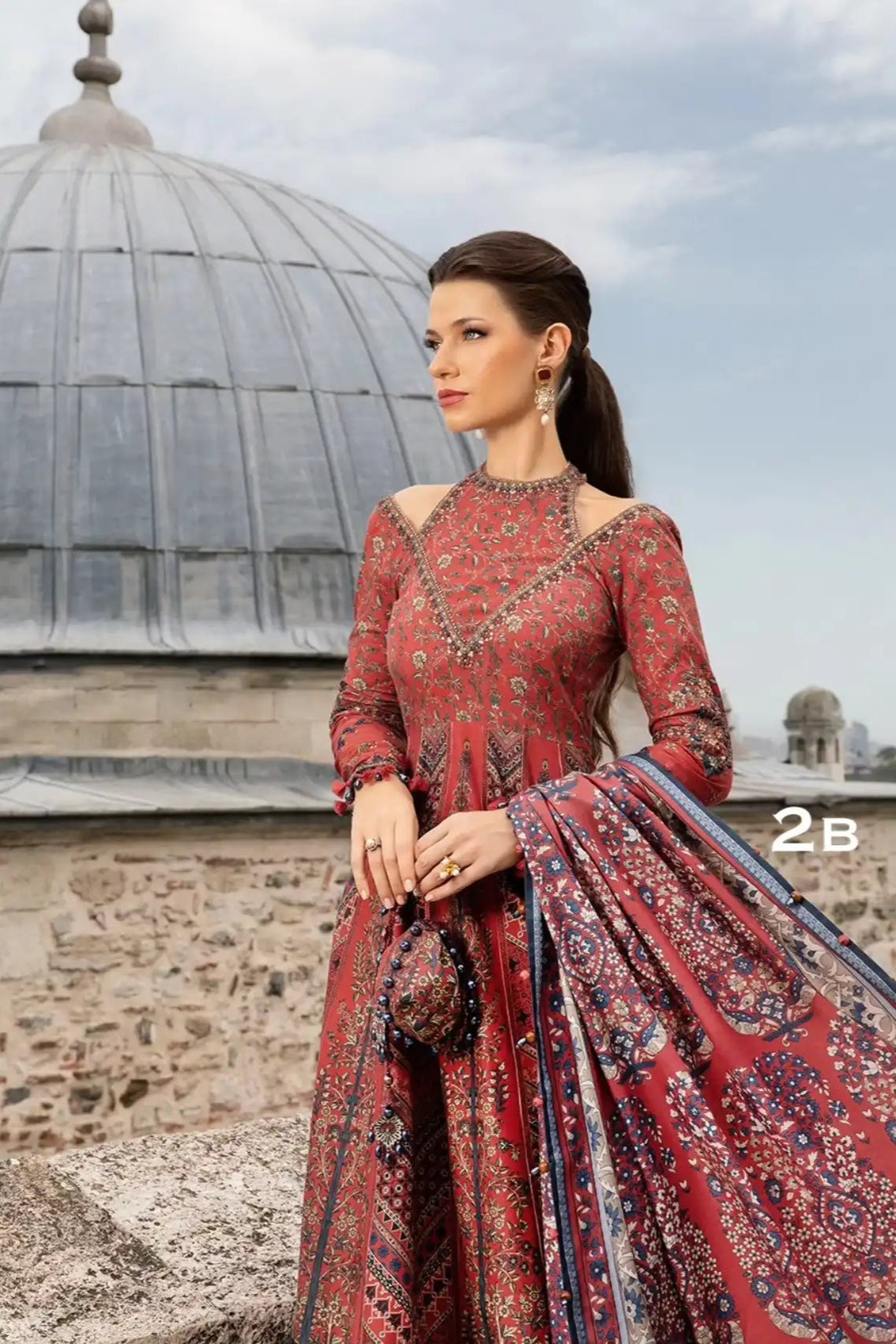 MARIA B - 3 PIECE PRINTED KARANDI SUIT SV-1057