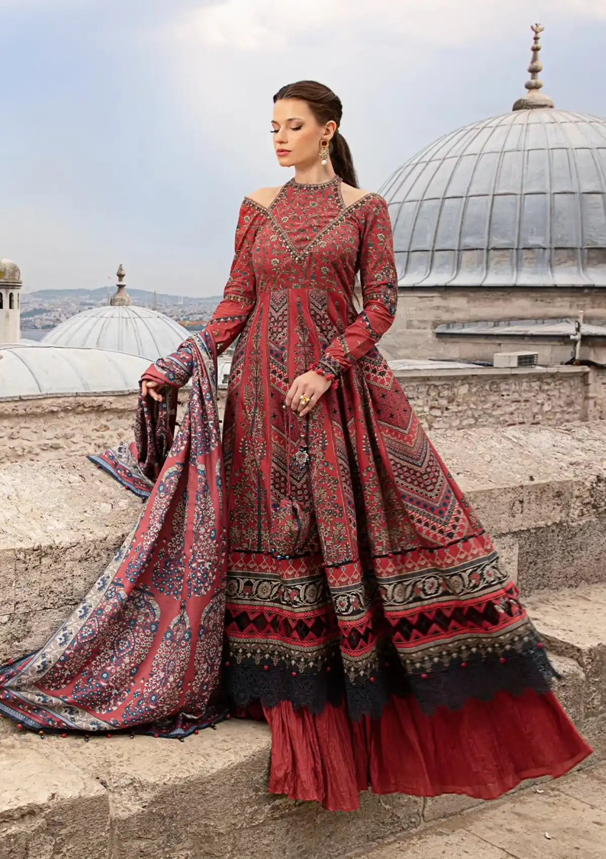 MARIA B - 3 PIECE PRINTED KARANDI SUIT SV-1057