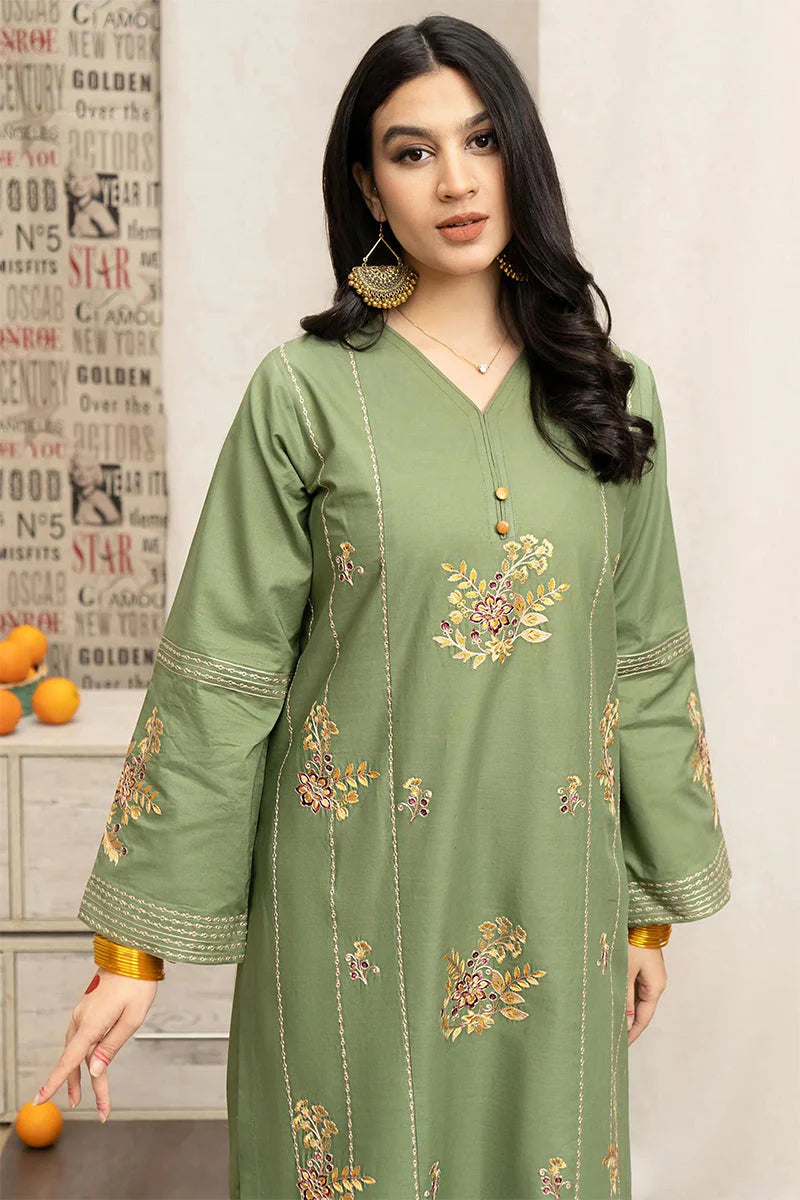 URGE - 3 PIECE EMBROIDRED DHANAK SUIT SV-1061