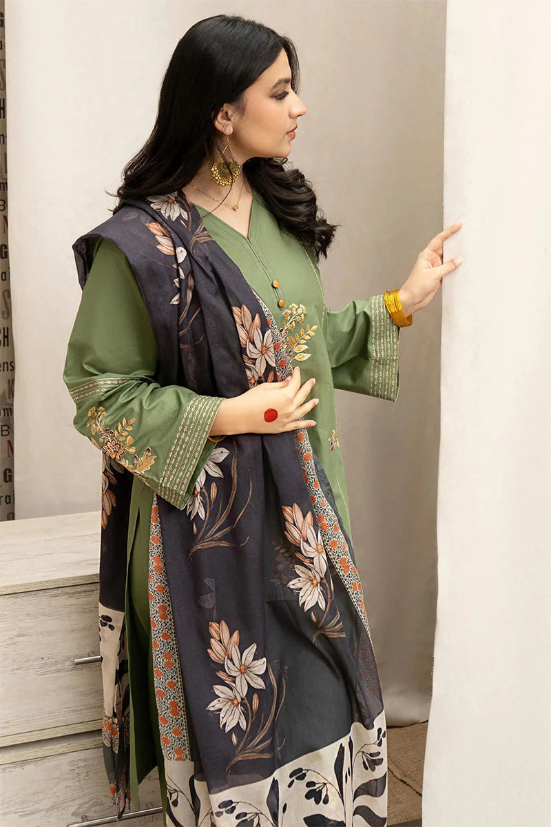 URGE - 3 PIECE EMBROIDRED DHANAK SUIT SV-1061