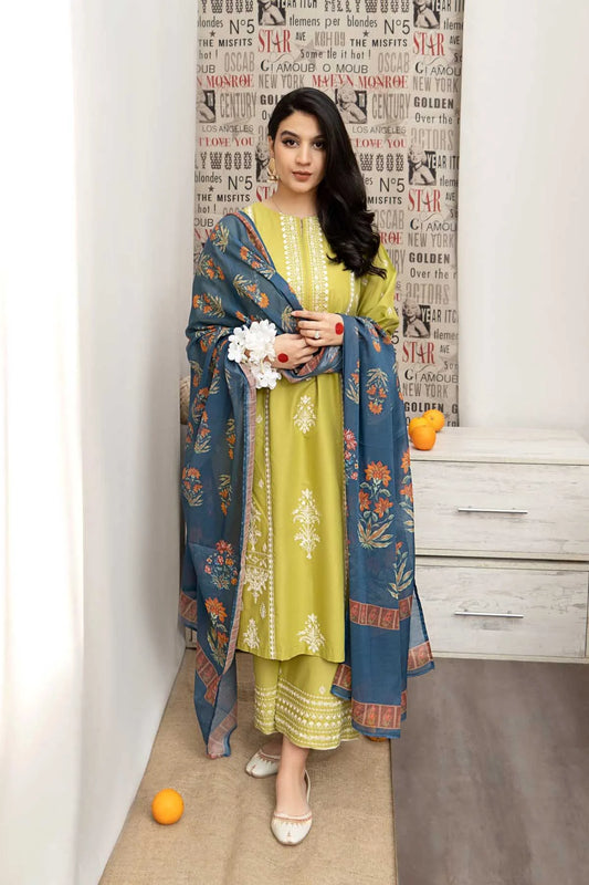 URGE - 3 PIECE EMBROIDRED DHANAK SUIT SV-1026