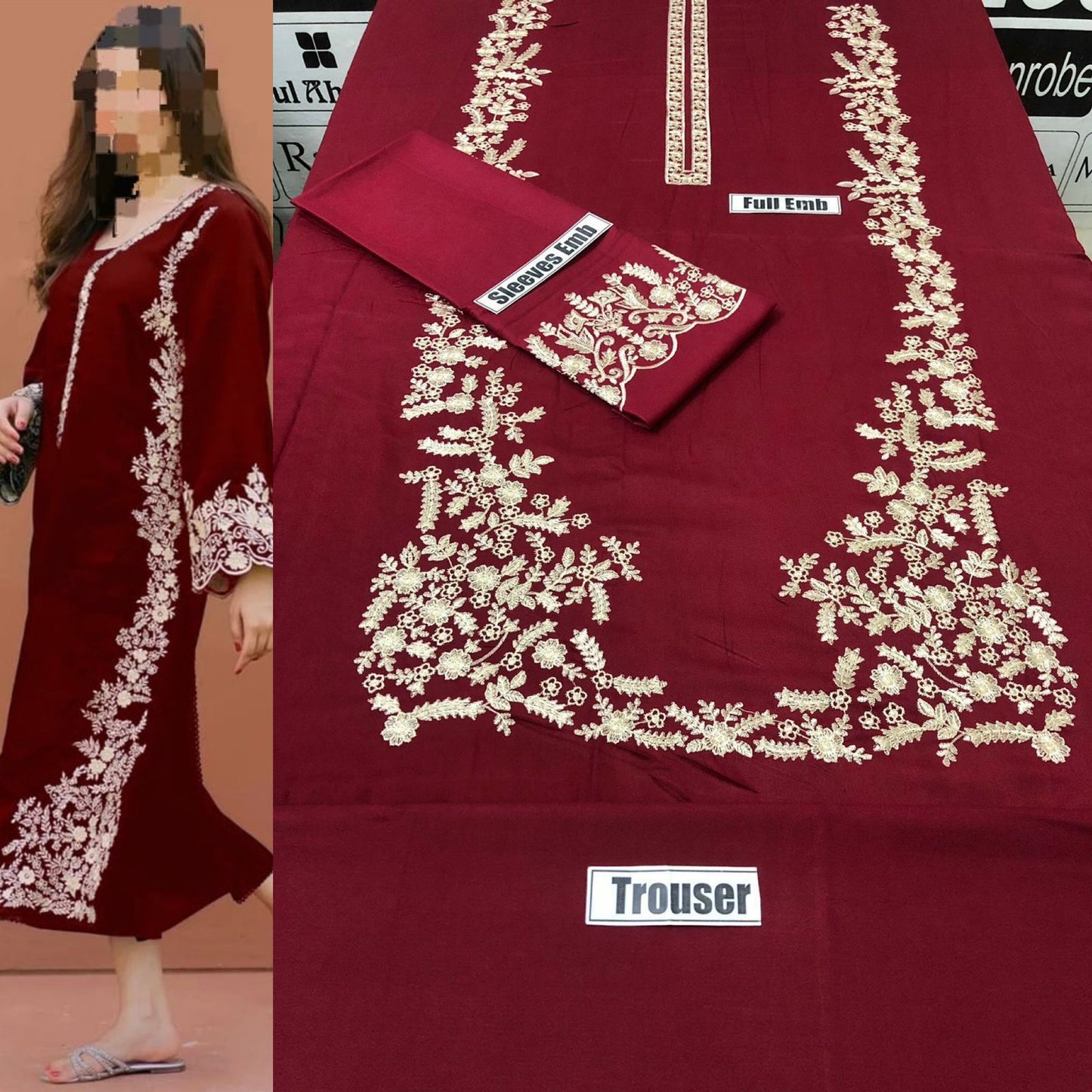 LAJWANTI - 2 PIECE DHANAK EMBROIDERED SUIT SV-1069