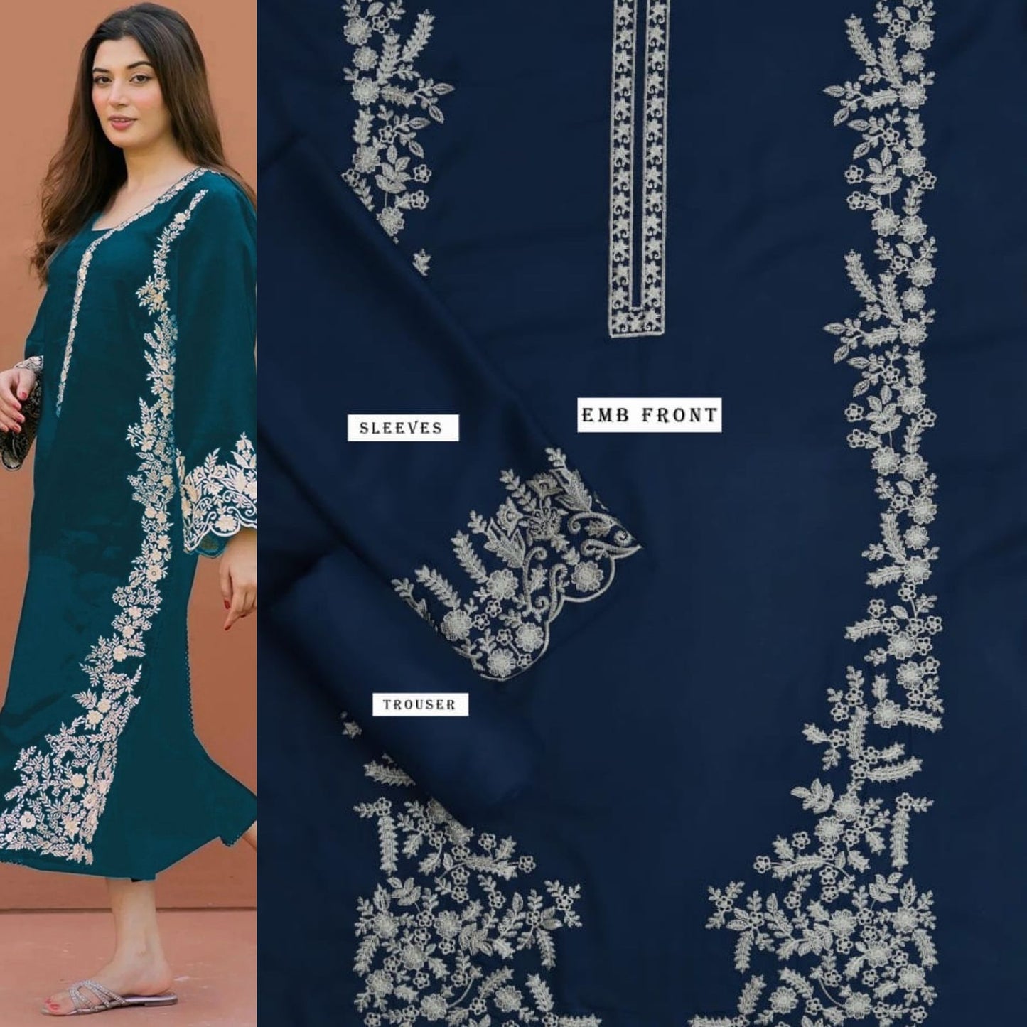 LAJWANTI - 2 PIECE DHANAK EMBROIDERED SUIT SV-1069