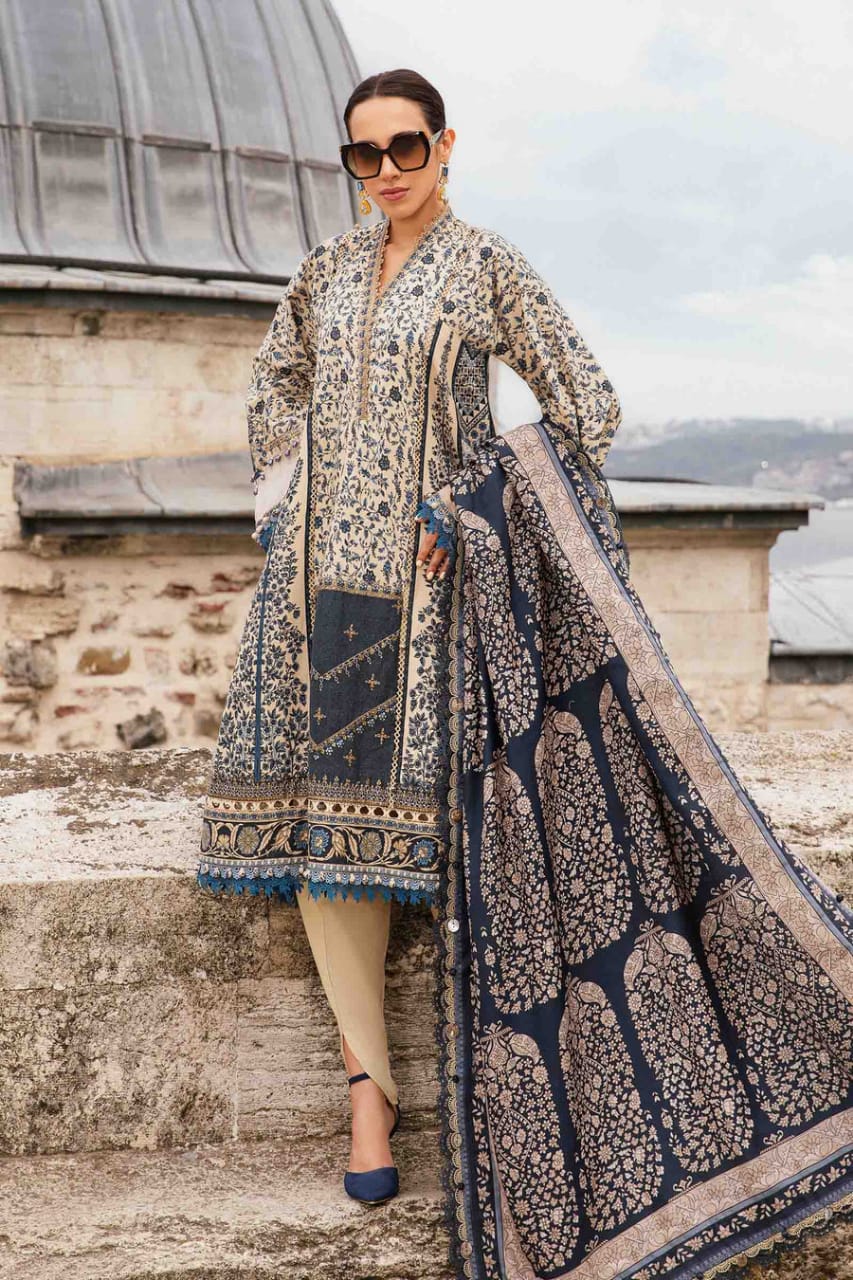 MARIA B - 3 PIECE PRINTED KARANDI SUIT SV-1056