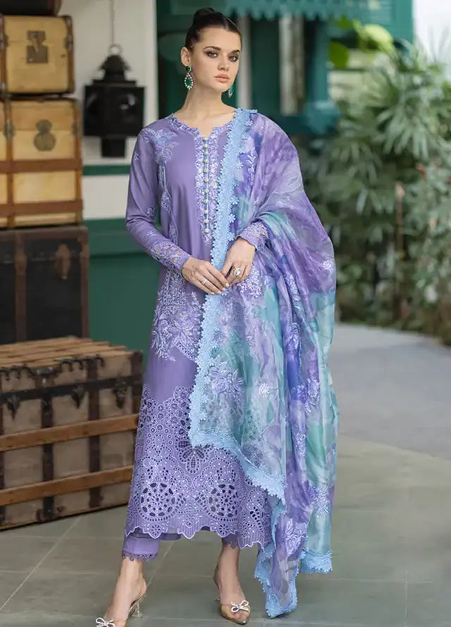 3 PIECE EMBROIDRED DHANAK SUIT - SV1014